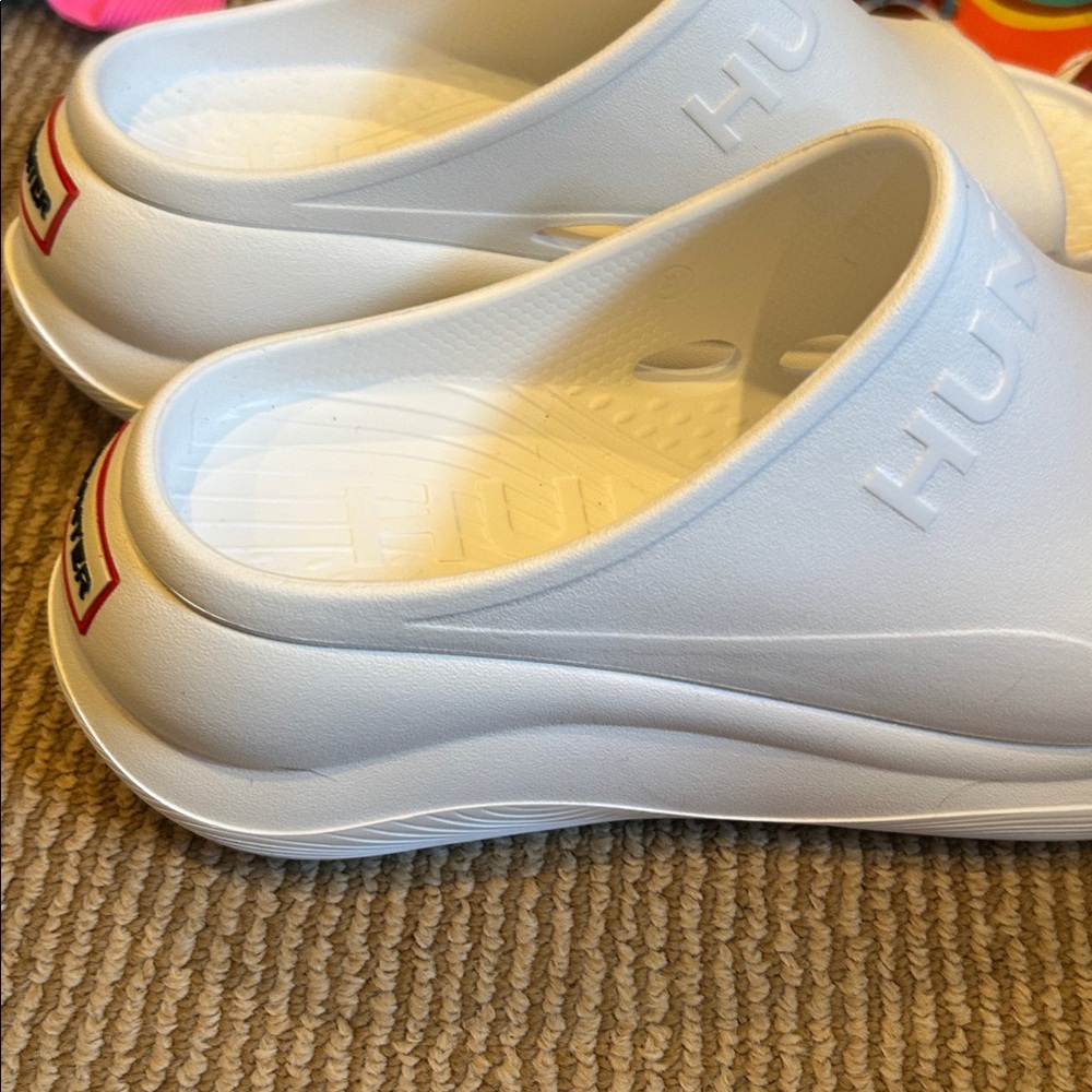 NEW Hunter haddie platform slip on summer sandal in white size 39/ 8-8.5 - Picture 8 of 10